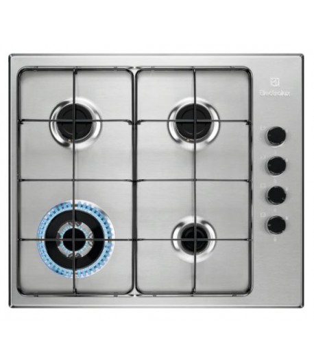 ELECTROLUX EGS6414X PIANO COTTURA GAS 60 CM TRIPLA CORONA 4 FUOCHI INOX