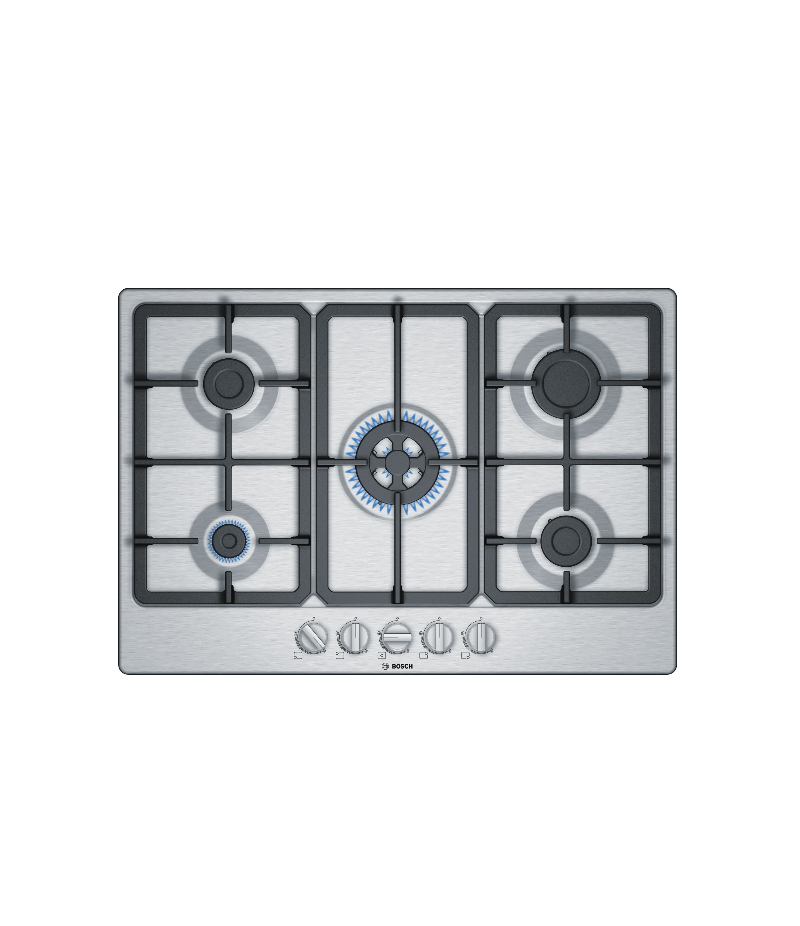 BOSCH PIANO COTTURA  GAS PGQ7B5B90 5F 75CM INOX