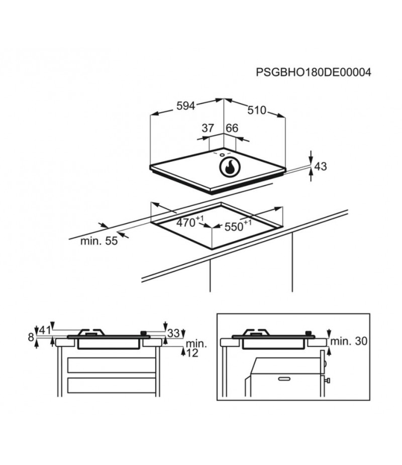 ELECTROLUX EGS6414X PIANO COTTURA GAS 60 CM...