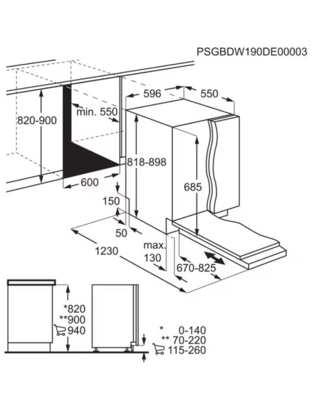 AEG FSE74707P LAVASTOVIGLIE INCASSO 15 COPERTI C SERIE 7000 GLASS CARE