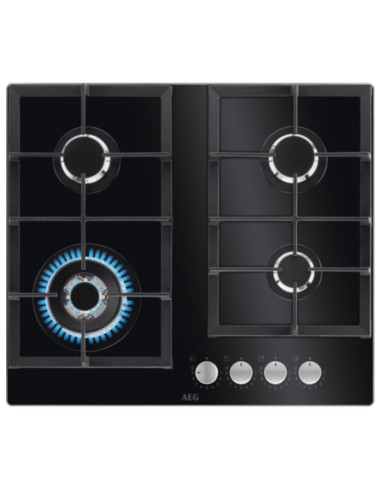 AEG HKB64420NB PIANO COTTURA GAS VETRO NERO 60...