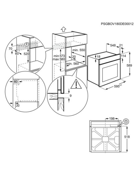 ELECTROLUX EOD3H50TH  FORNO ELETTRICO NERO A VAPORE  SERIE 500 72 LT