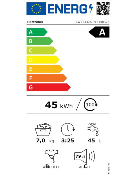 ELECTROLUX EW7T337A LAVATRICE C/ALTO 7 KG/1250  GIRI A