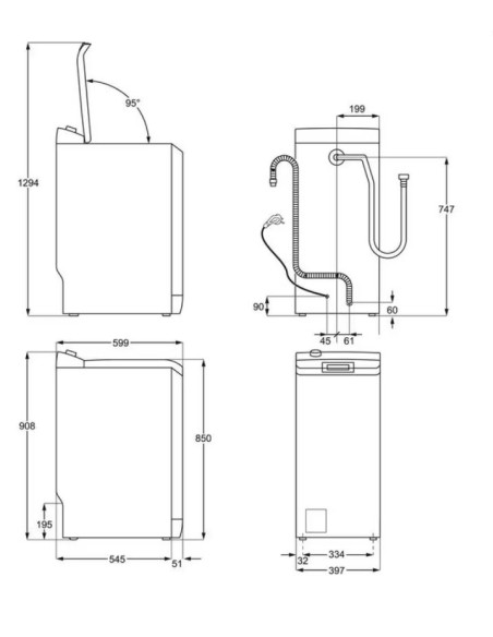 ELECTROLUX EW7T337A LAVATRICE C/ALTO 7 KG/1250  GIRI A