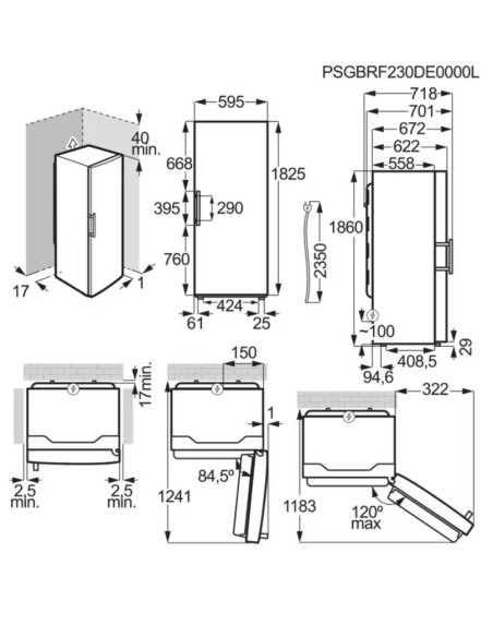 ELECTROLUX LRS3DE39W FRIGORIFERO MONOPORTA E BIANCO 186 CM