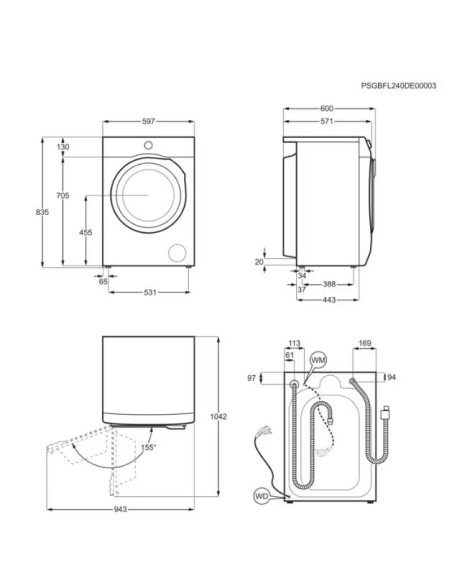 ELECTROLUX EW7W285W LAVASCIUGA 8KG-5KG 1400 GIRI D 60CM