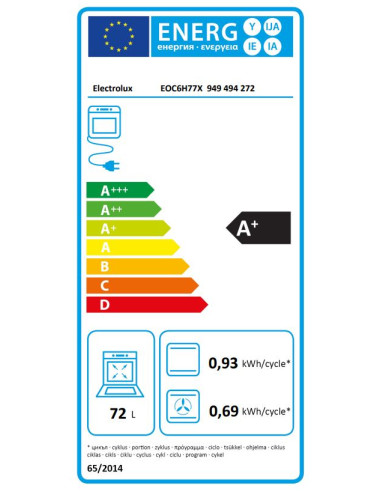 ELECTROLUX EOC6H77X  FORNO ELETTRICO NERO A+...