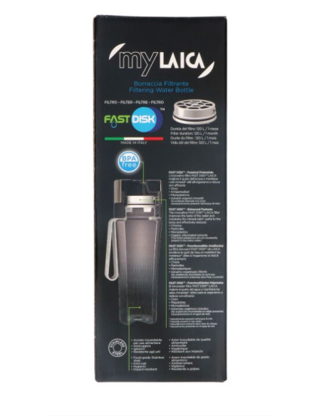 LAICA BORRACCIA FILTRANTE ACCIAIO BR60A LACCIO VERDE CON 1 FILTRO FAST DISK