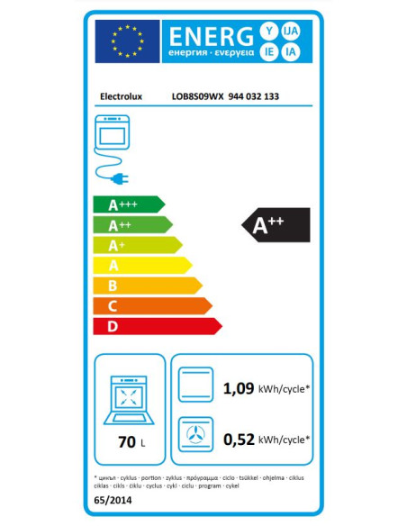 ELECTROLUX LOB8S09WX FORNO ELETTRICO NERO A++ SERIE 800 WI-FI VAPORE