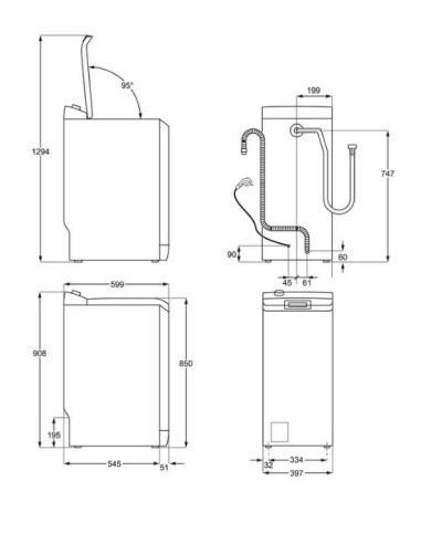 ELECTROLUX EW6T437A LAVATRICE C/ALTO 7 KG/1250...