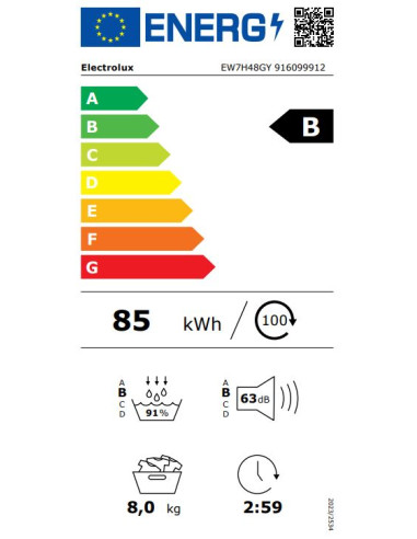 ELECTROLUX EW7H48GY  ASCIUGATRICE 8 KG B...