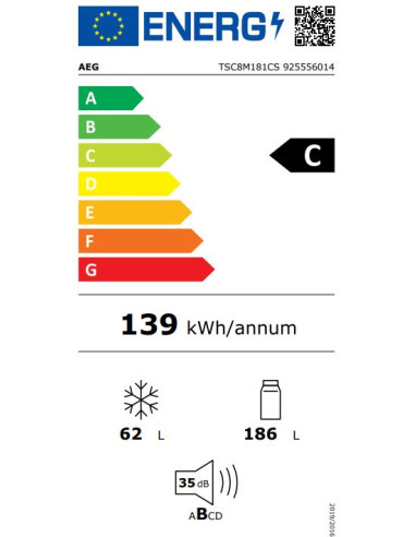 AEG TSC8M181CS FRIGOCONGELATORE COMBINATO...