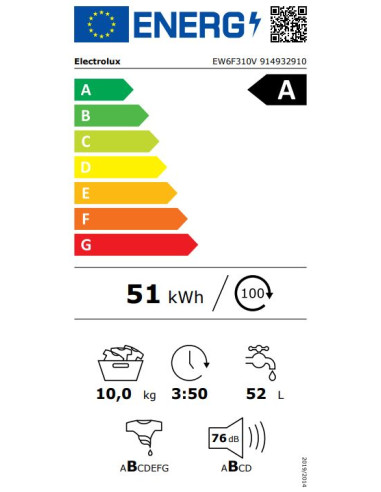 ELECTROLUX EW6F310V LAVATRICE 10 KG 1400 GIRI A...
