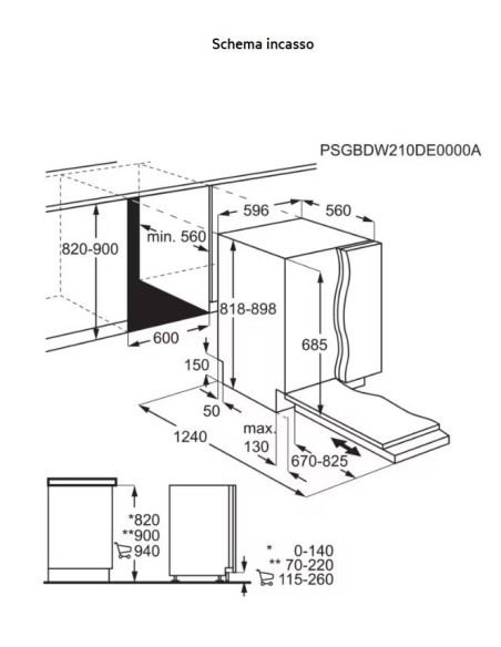 AEG FSE77717P LAVASTOVIGLIE 14 COPERTI A SERIE 7000 GLASSCARE 60 CM