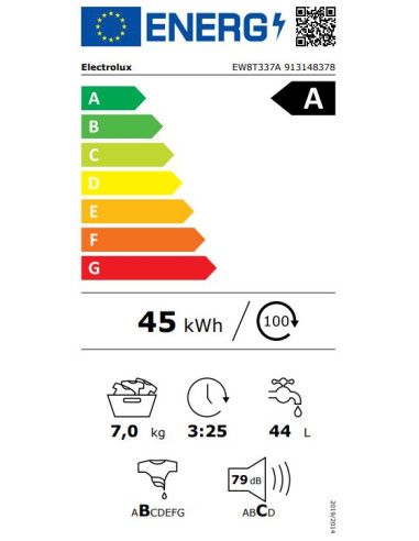 ELECTROLUX EW8T337A LAVATRICE C/ALTO 7 KG/1250...