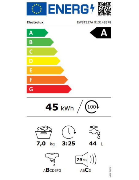ELECTROLUX EW8T337A LAVATRICE C/ALTO 7 KG/1250 SERIE 800 ULTRA CARE  GIRI A