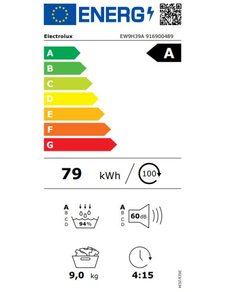 ELECTROLUX EW9H39A ASCIUGATRICE 9 KG A 66 CM