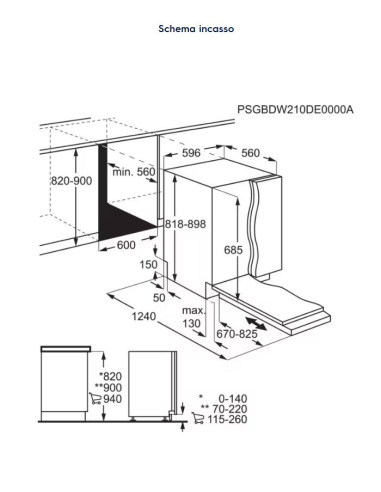ELECTROLUX EEM68510W LAVASTOVIGLIE B 14 COP. 60...