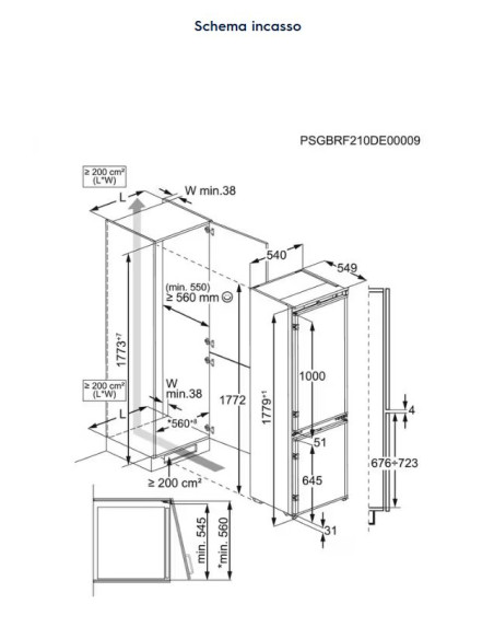 ELECTROLUX LNT6MD18S3 FRIGOCONGELATORE COMBINATO INCASSO 177,2 CM CLASSE D 600 TWINTECH® NO FROST