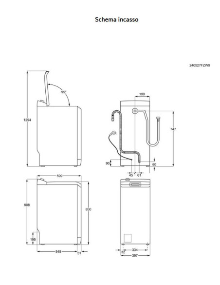 AEG LTR7E36S LAVATRICE C/ALTO 6 KG/1200 GIRI A SERIE 7000 PROSTEAM