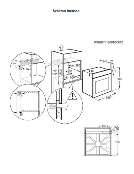 ELECTROLUX LOF4P46TX FORNO ELETTRICO INOX A+  PIROLITICO  SERIE 500
