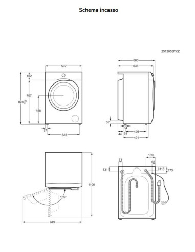 AEG LWR9E106AB LAVASCIUGA 10 KG-6KG 1600 GIRI B...