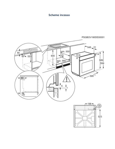 ELECTROLUX EOF7H00H FORNO ELETTRICO NERO A++...