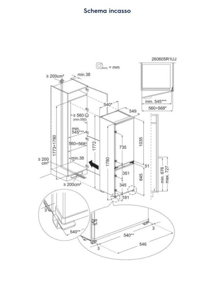 ELECTROLUX LNA6LE18S FRIGOCONGELATORE COMBINATO  177,2 CM CLASSE E SERIE 600  AI CoolAssist