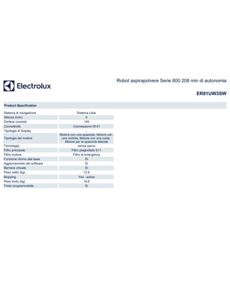 ELECTROLUX ER81UW3SW ROBOT ASPIRA E LAVA PAVIMENTI
